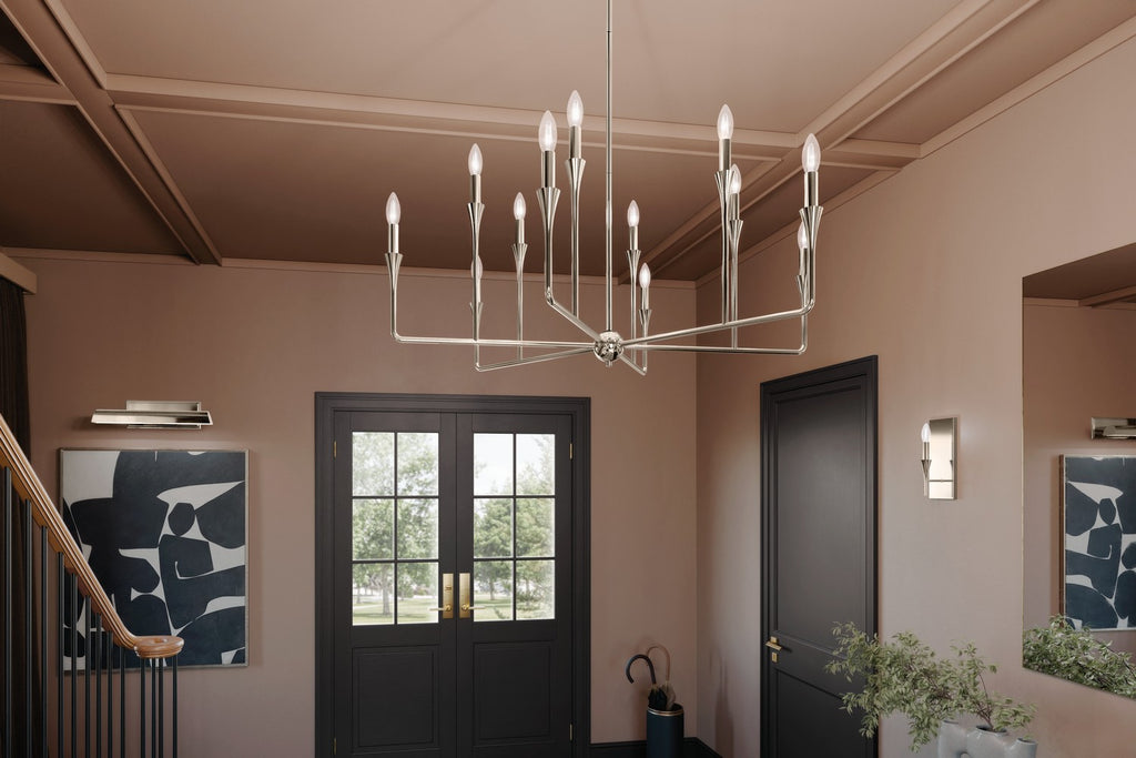 KICHLER 52692PN Alvaro 39.75 Inch 12 Light Multi-Tier Chandelier In Polished Nickel
