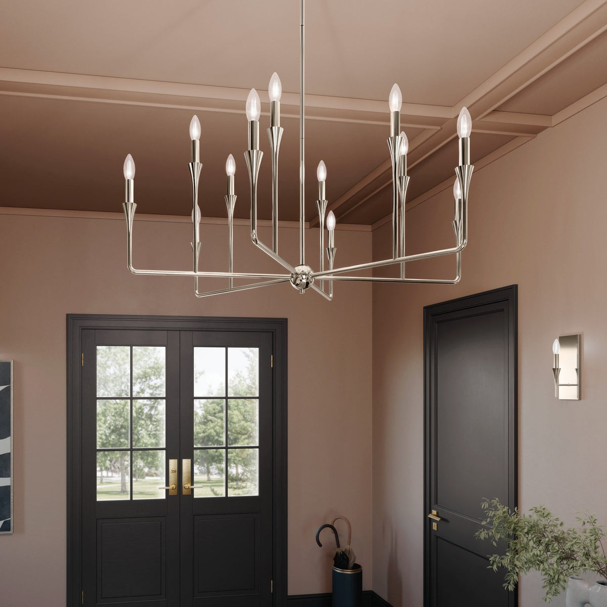KICHLER 52692PN Alvaro 39.75 Inch 12 Light Multi-Tier Chandelier In Polished Nickel