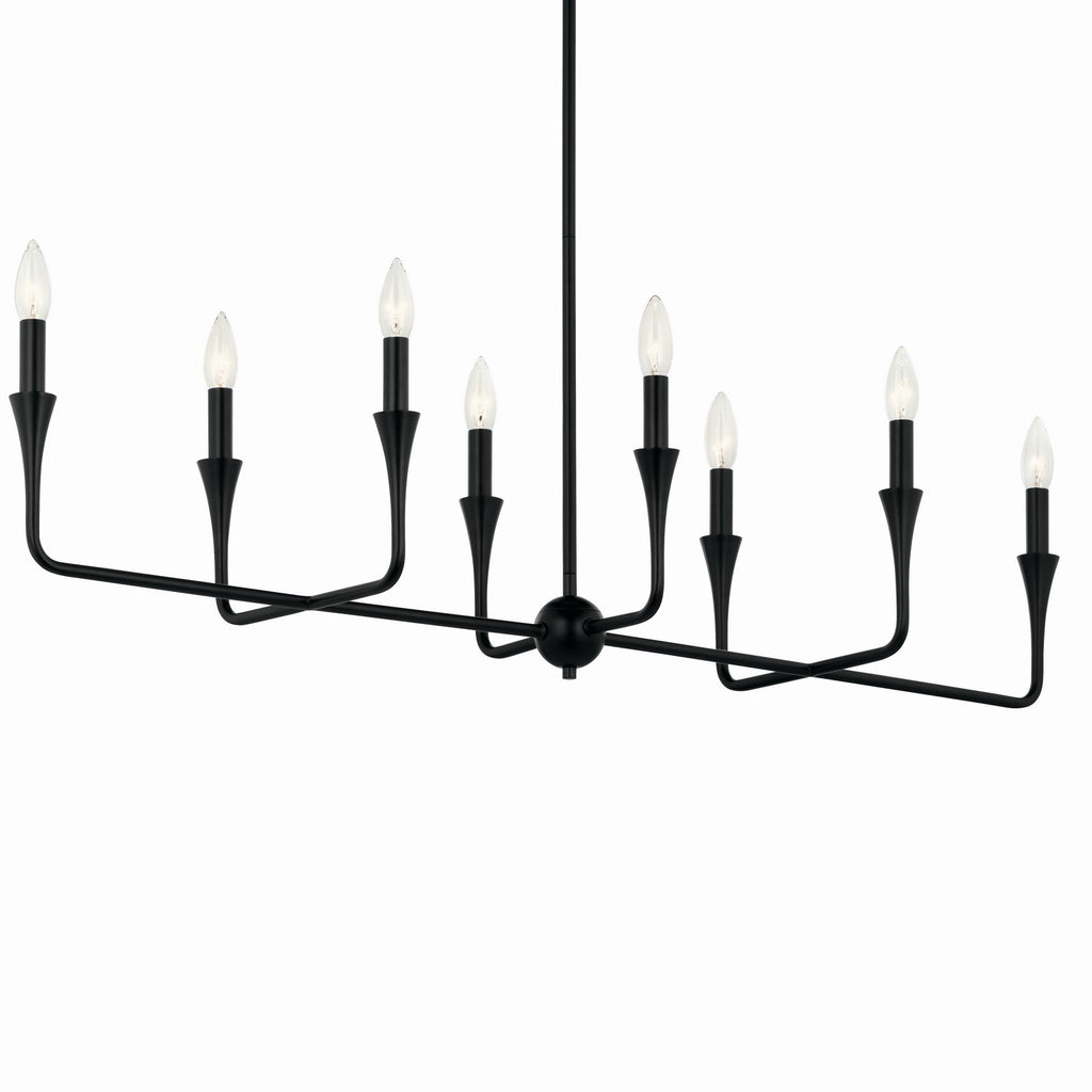 KICHLER 52693BK Alvaro 45.5 Inch 8 Light Linear Chandelier In Black