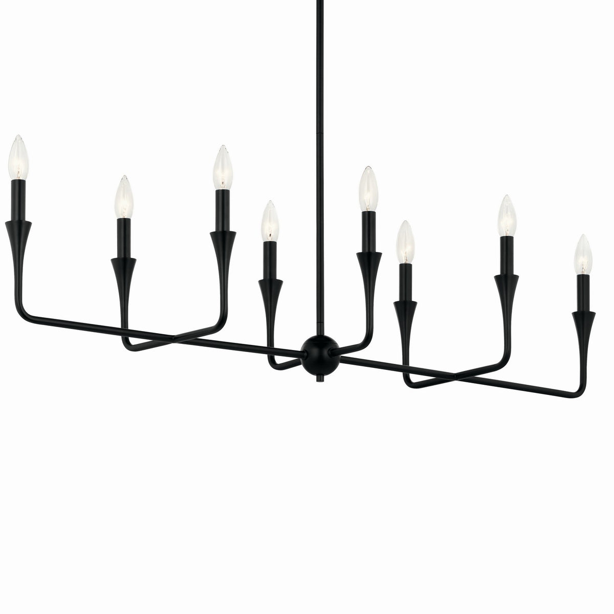 KICHLER 52693BK Alvaro 45.5 Inch 8 Light Linear Chandelier In Black