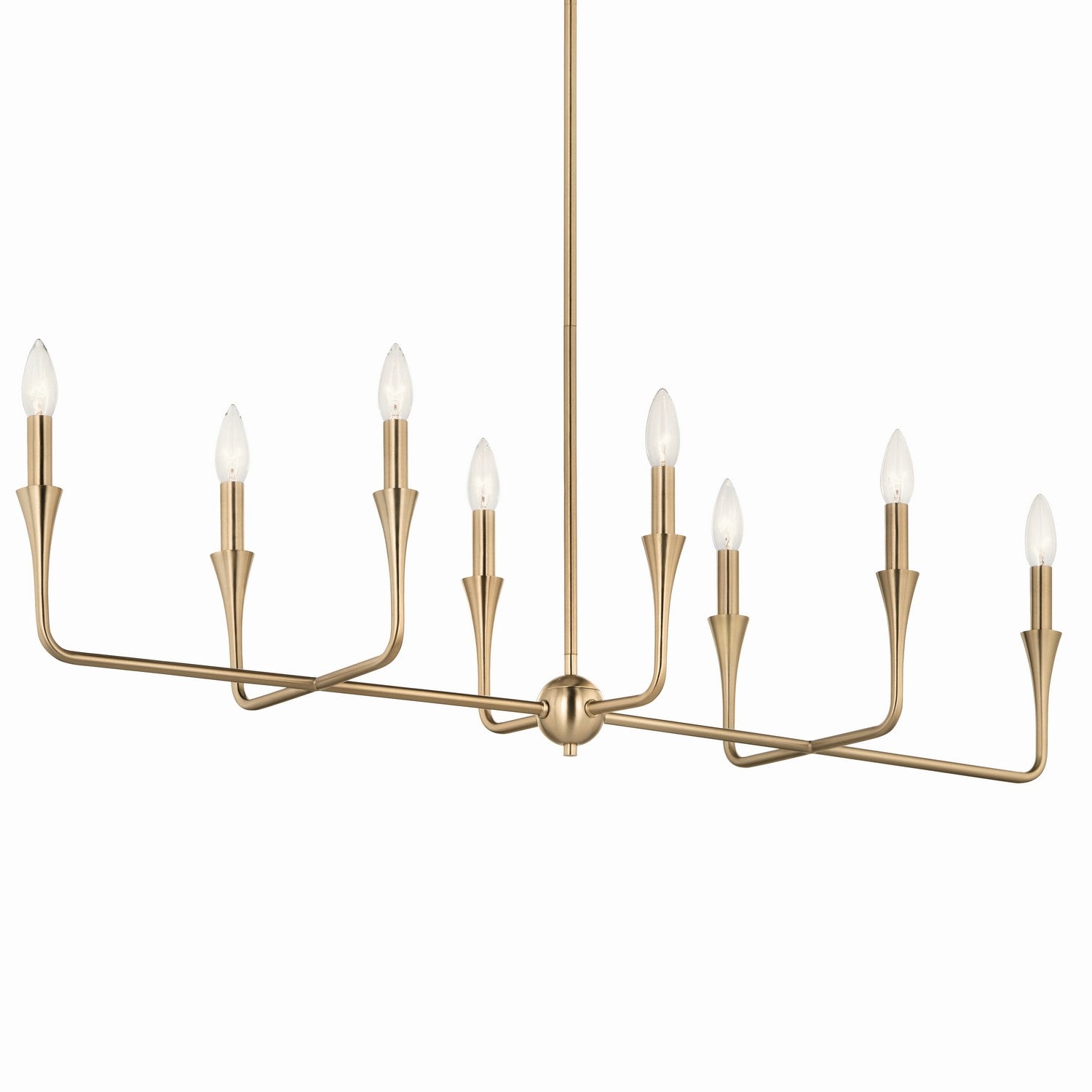KICHLER 52693CPZ Alvaro 45.5 Inch 8 Light Linear Chandelier In Champagne Bronze