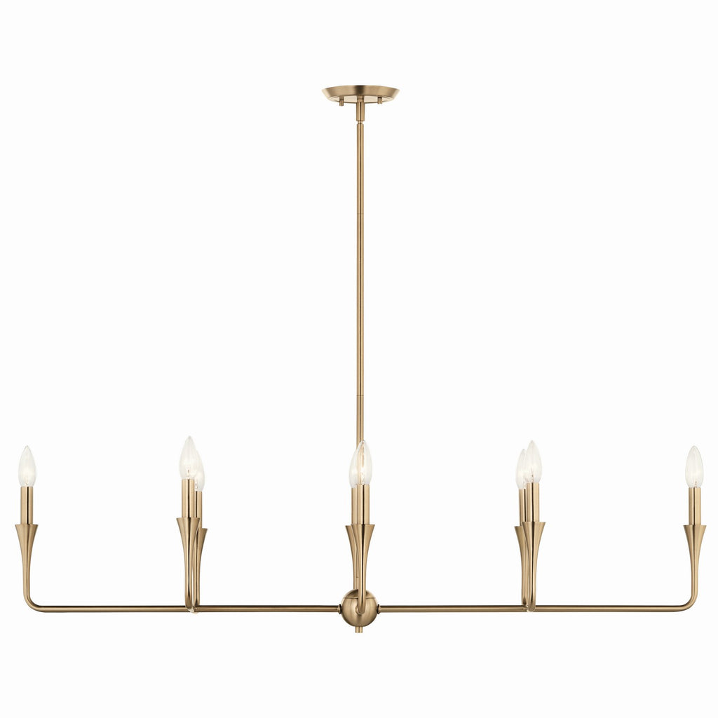 KICHLER 52693CPZ Alvaro 45.5 Inch 8 Light Linear Chandelier In Champagne Bronze