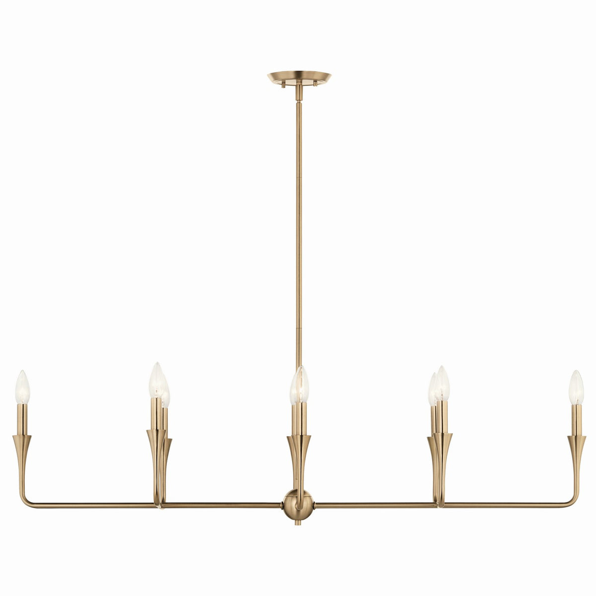 KICHLER 52693CPZ Alvaro 45.5 Inch 8 Light Linear Chandelier In Champagne Bronze