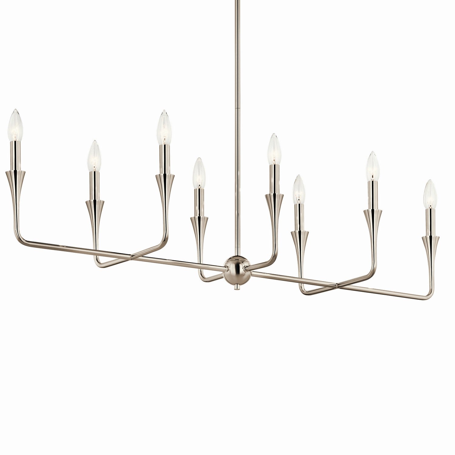 KICHLER 52693PN Alvaro 45.5 Inch 8 Light Linear Chandelier In Polished Nickel