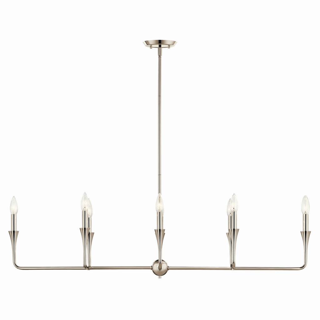 KICHLER 52693PN Alvaro 45.5 Inch 8 Light Linear Chandelier In Polished Nickel