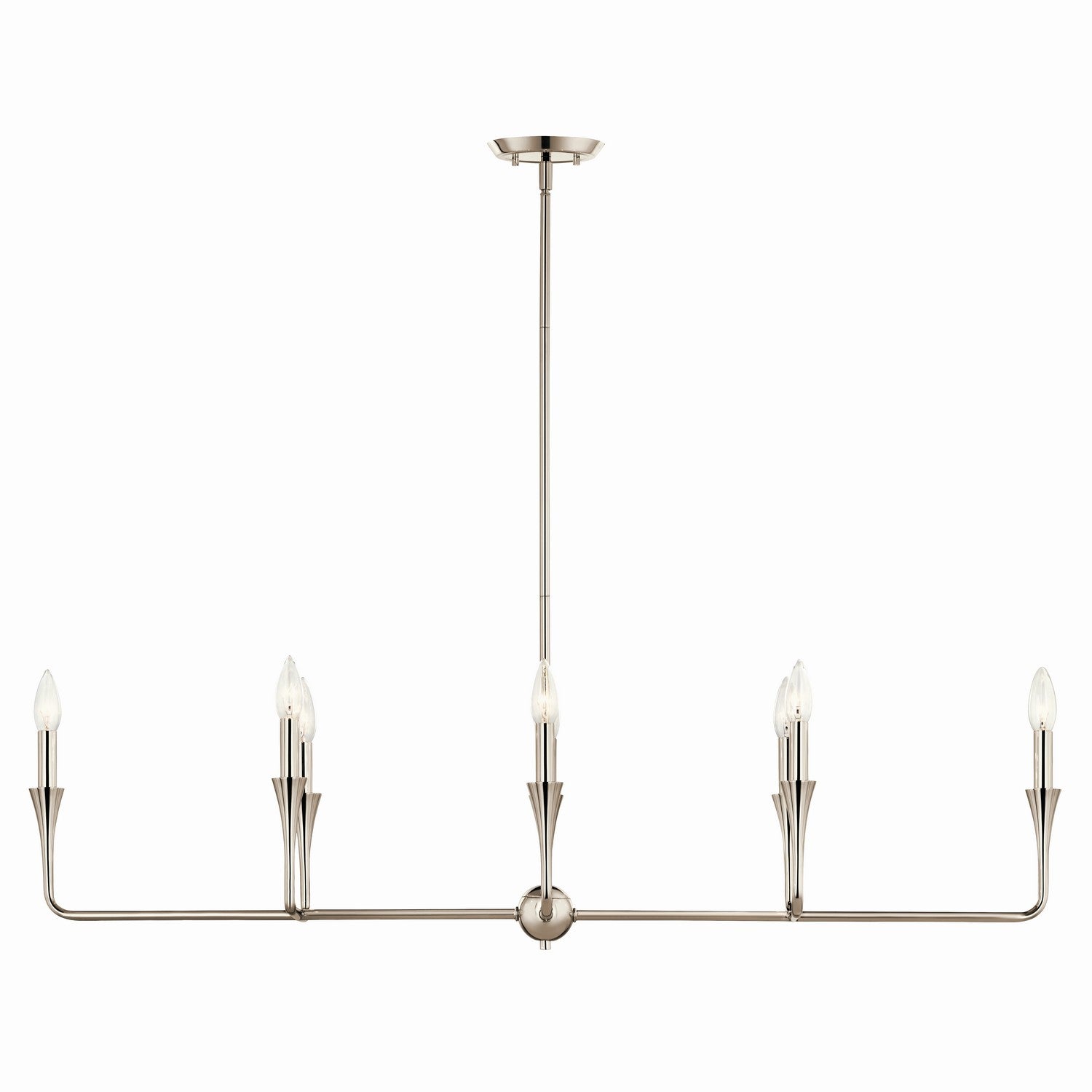 KICHLER 52693PN Alvaro 45.5 Inch 8 Light Linear Chandelier In Polished Nickel