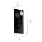 KICHLER 52694BK Alvaro 11.5 Inch 1 Light Wall Sconce In Black