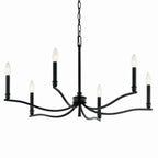 KICHLER 52695BK Malene 32 Inch 6 Light Chandelier In Black