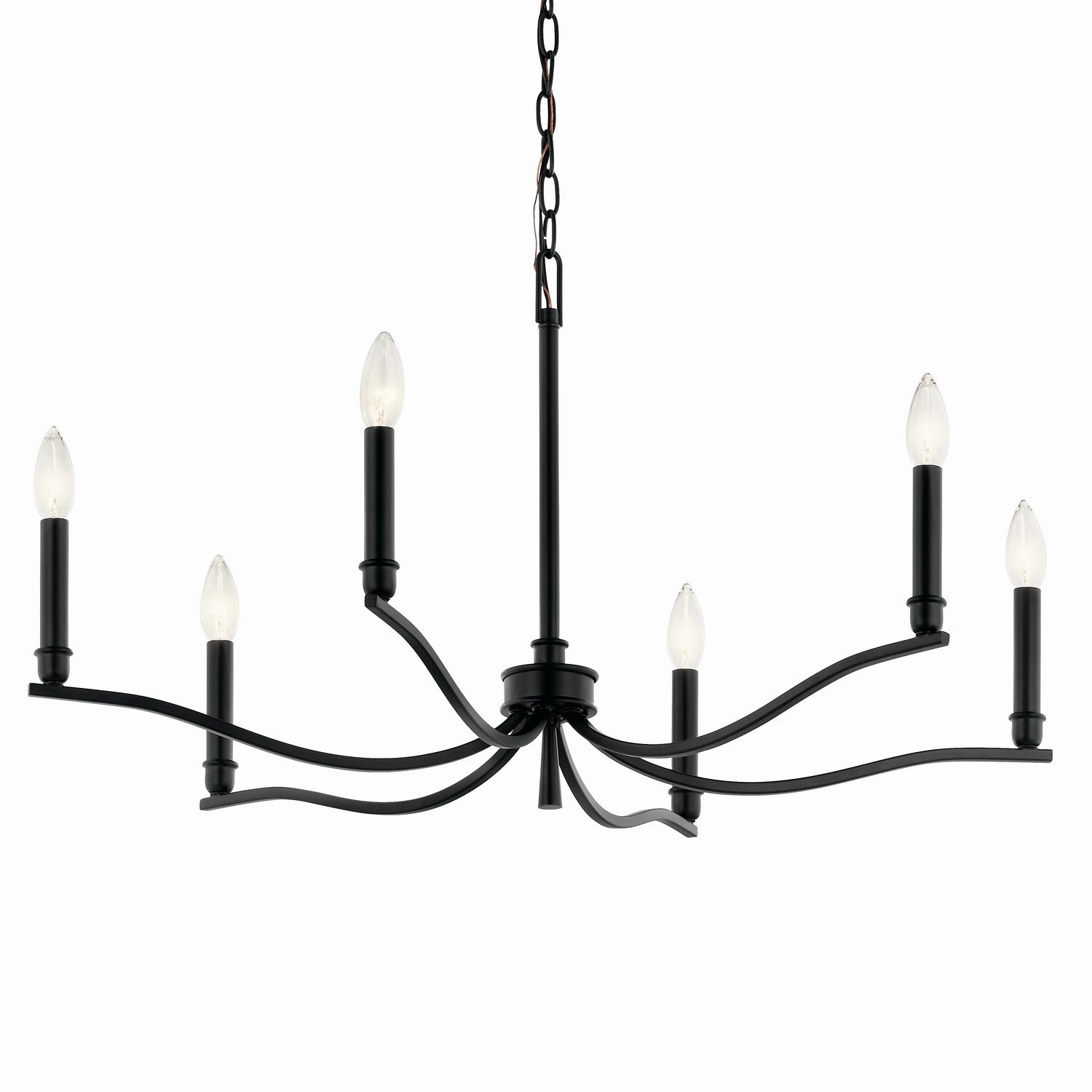 KICHLER 52695BK Malene 32 Inch 6 Light Chandelier In Black