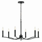 KICHLER 52695BK Malene 32 Inch 6 Light Chandelier In Black