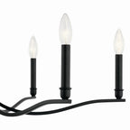 KICHLER 52695BK Malene 32 Inch 6 Light Chandelier In Black