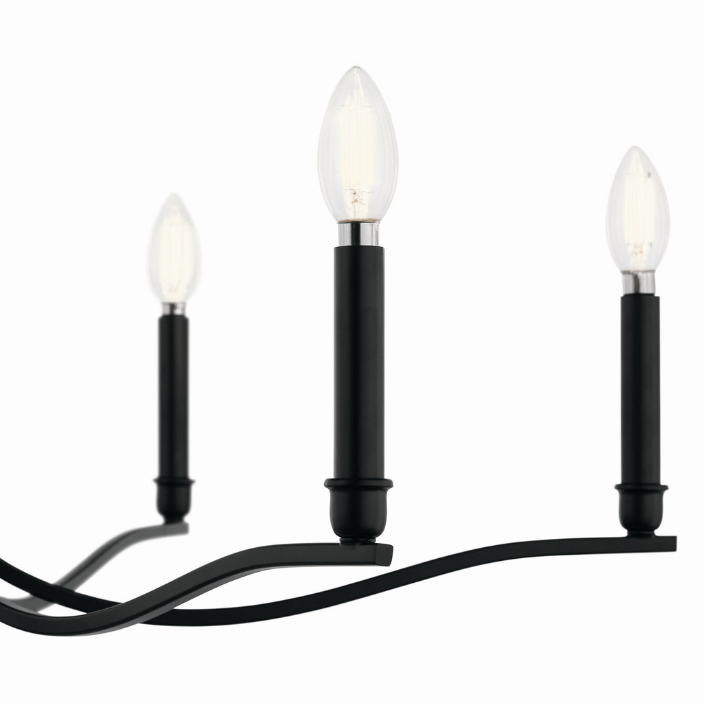 KICHLER 52695BK Malene 32 Inch 6 Light Chandelier In Black