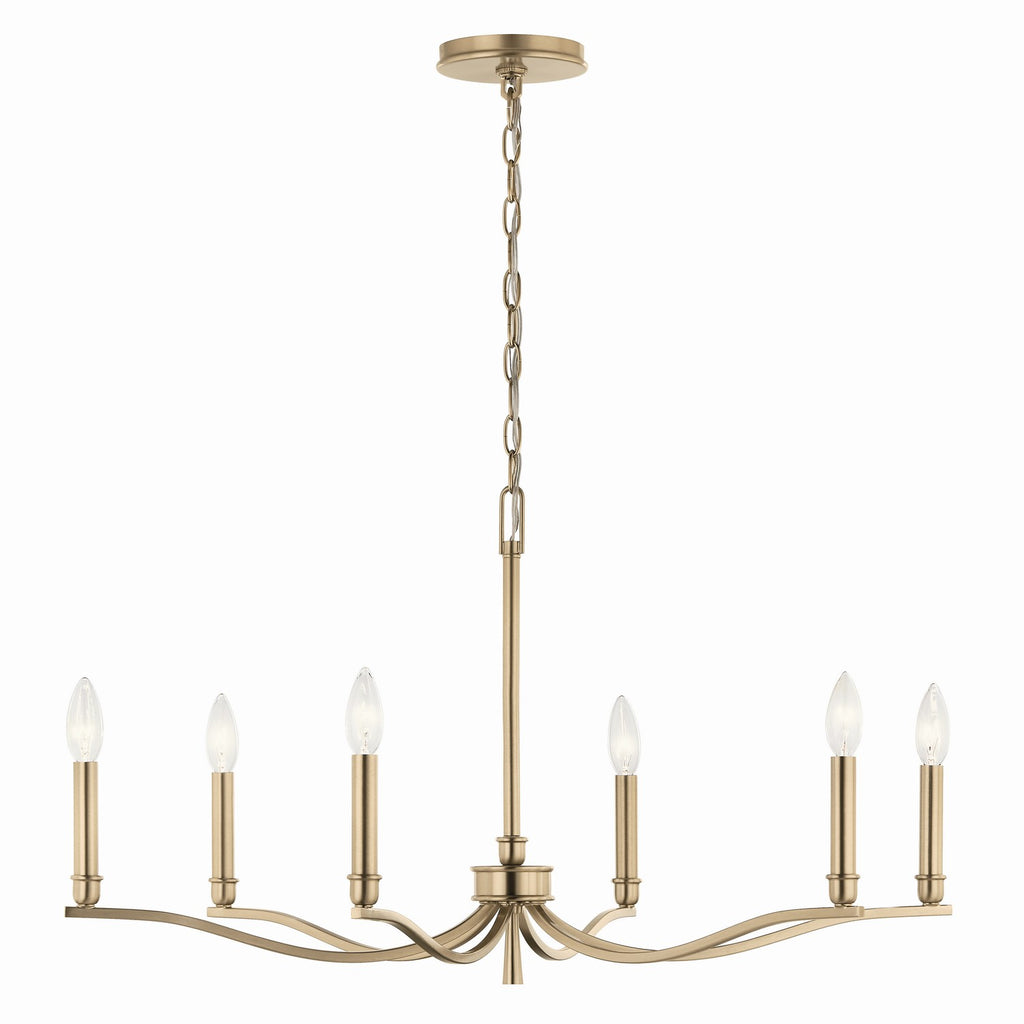 KICHLER 52695CPZ Malene 32 Inch 6 Light Chandelier In Champagne Bronze