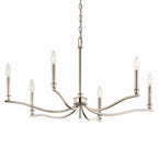 KICHLER 52695PN Malene 32 Inch 6 Light Chandelier In Polished Nickel
