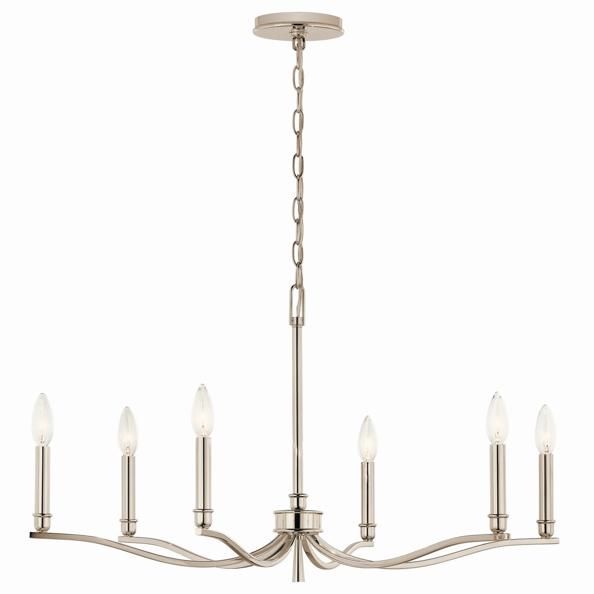 KICHLER 52695PN Malene 32 Inch 6 Light Chandelier In Polished Nickel
