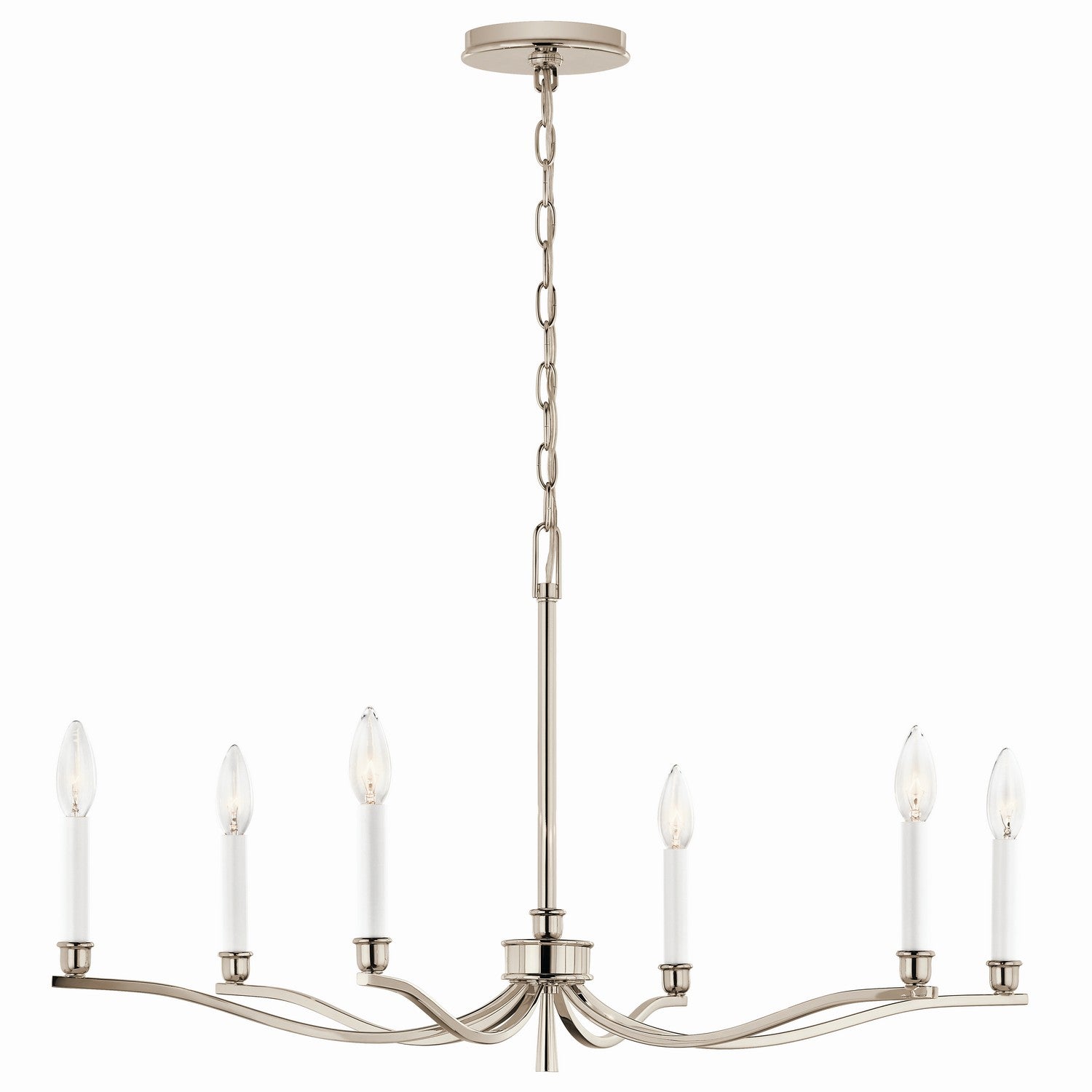 KICHLER 52695PN Malene 32 Inch 6 Light Chandelier In Polished Nickel