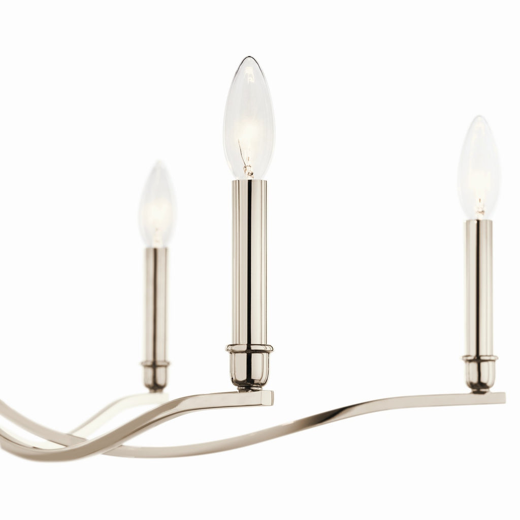 KICHLER 52695PN Malene 32 Inch 6 Light Chandelier In Polished Nickel
