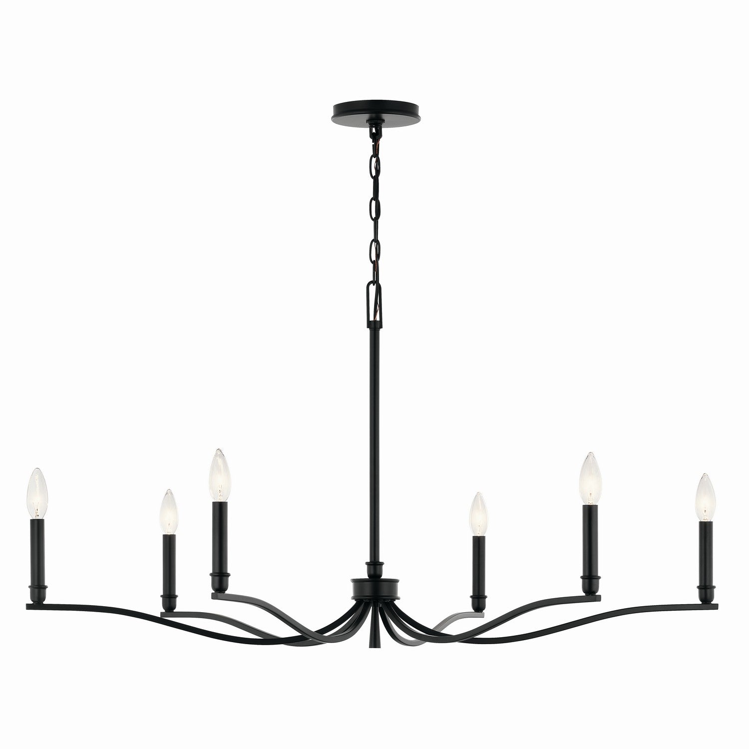 KICHLER 52696BK Malene 42 Inch 6 Light Chandelier In Black
