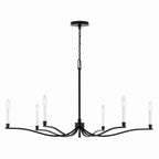 KICHLER 52696BK Malene 42 Inch 6 Light Chandelier In Black