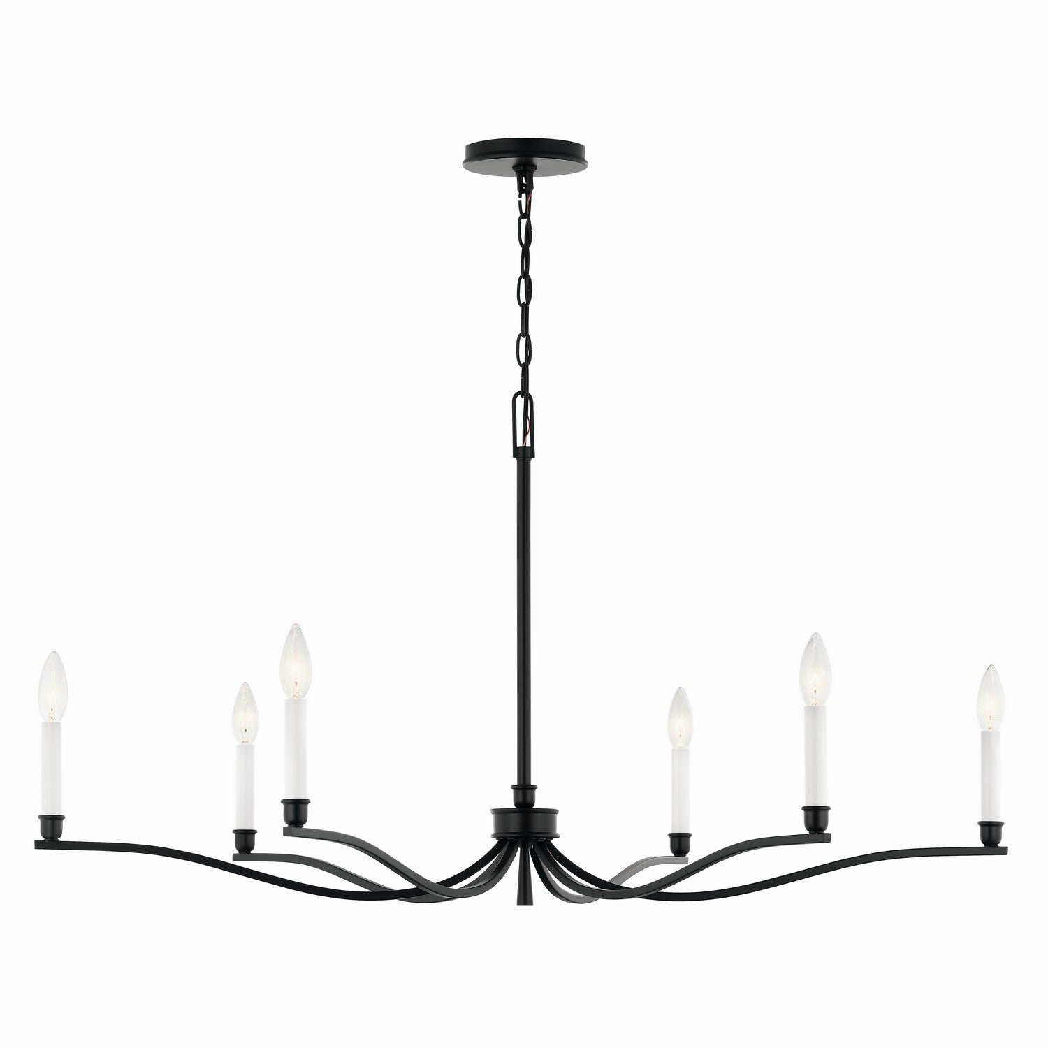 KICHLER 52696BK Malene 42 Inch 6 Light Chandelier In Black