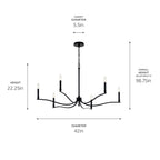 KICHLER 52696BK Malene 42 Inch 6 Light Chandelier In Black