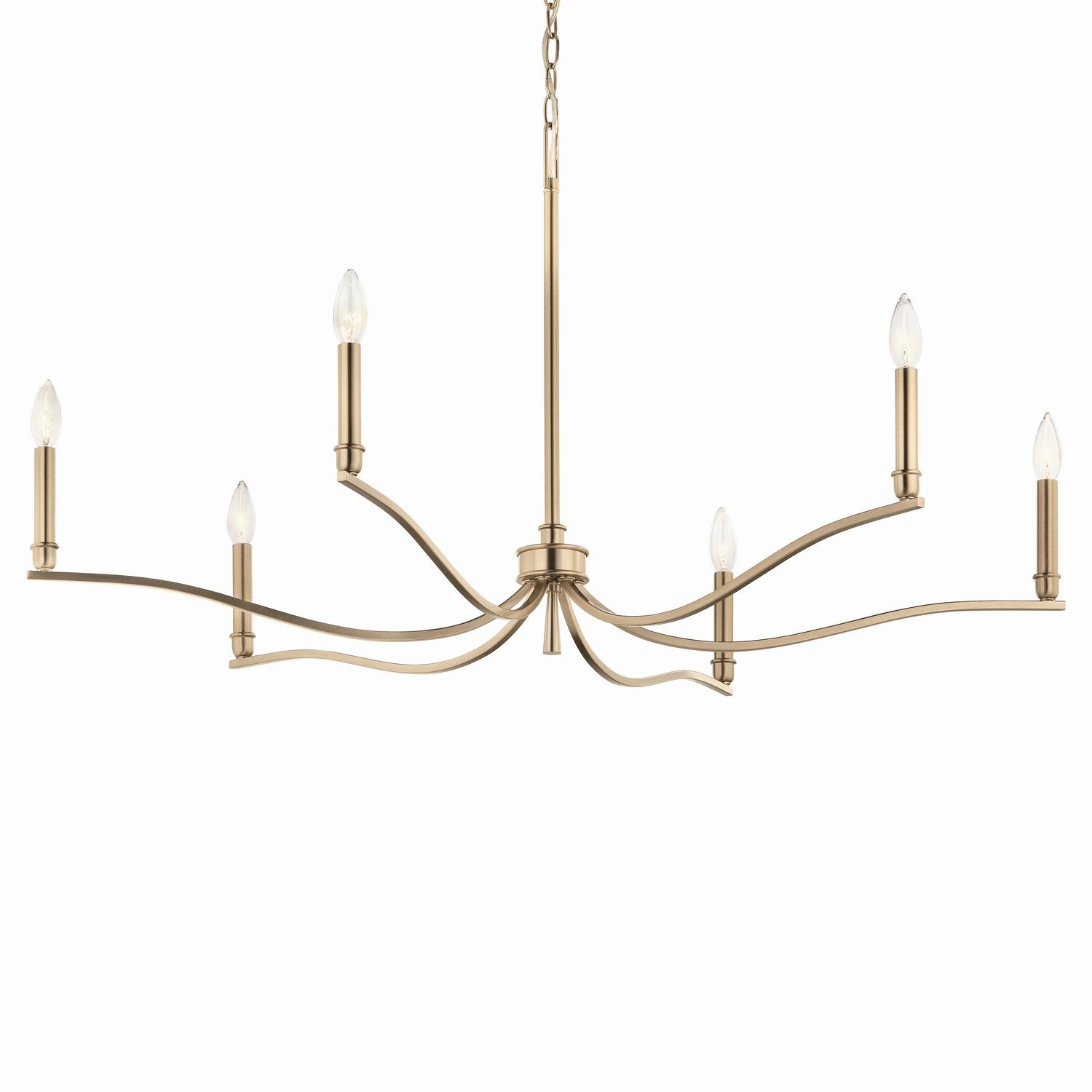KICHLER 52696CPZ Malene 42 Inch 6 Light Chandelier In Champagne Bronze