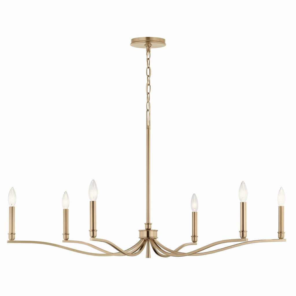 KICHLER 52696CPZ Malene 42 Inch 6 Light Chandelier In Champagne Bronze