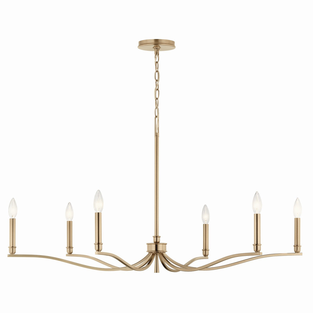 KICHLER 52696CPZ Malene 42 Inch 6 Light Chandelier In Champagne Bronze