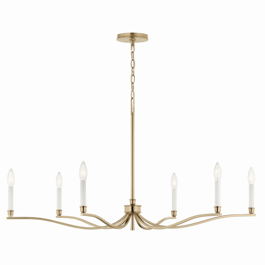 KICHLER 52696CPZ Malene 42 Inch 6 Light Chandelier In Champagne Bronze