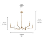 KICHLER 52696CPZ Malene 42 Inch 6 Light Chandelier In Champagne Bronze