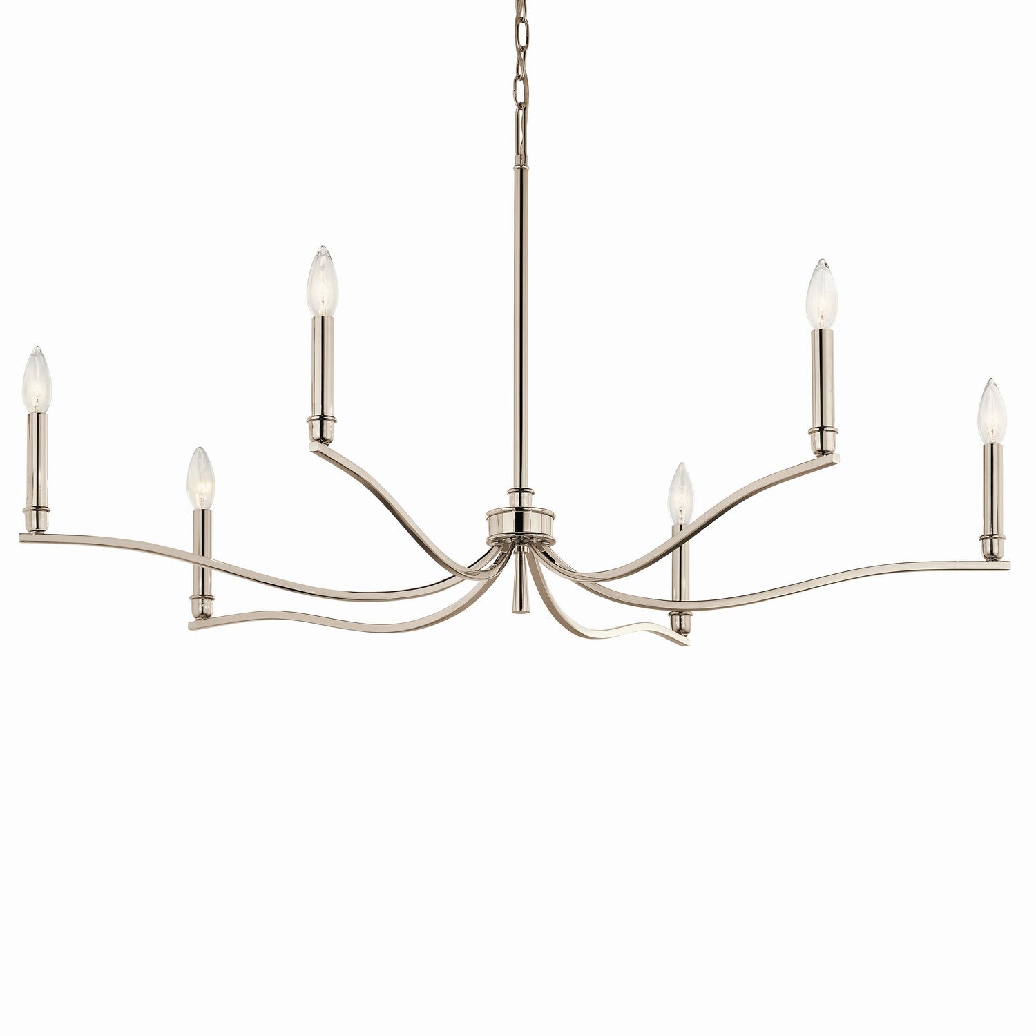 KICHLER 52696PN Malene 42 Inch 6 Light Chandelier In Polished Nickel