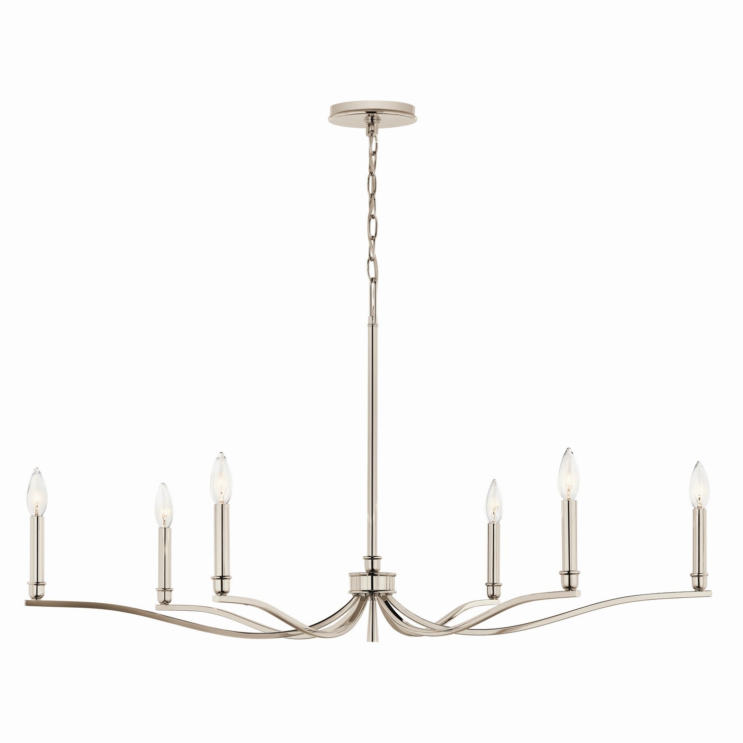KICHLER 52696PN Malene 42 Inch 6 Light Chandelier In Polished Nickel