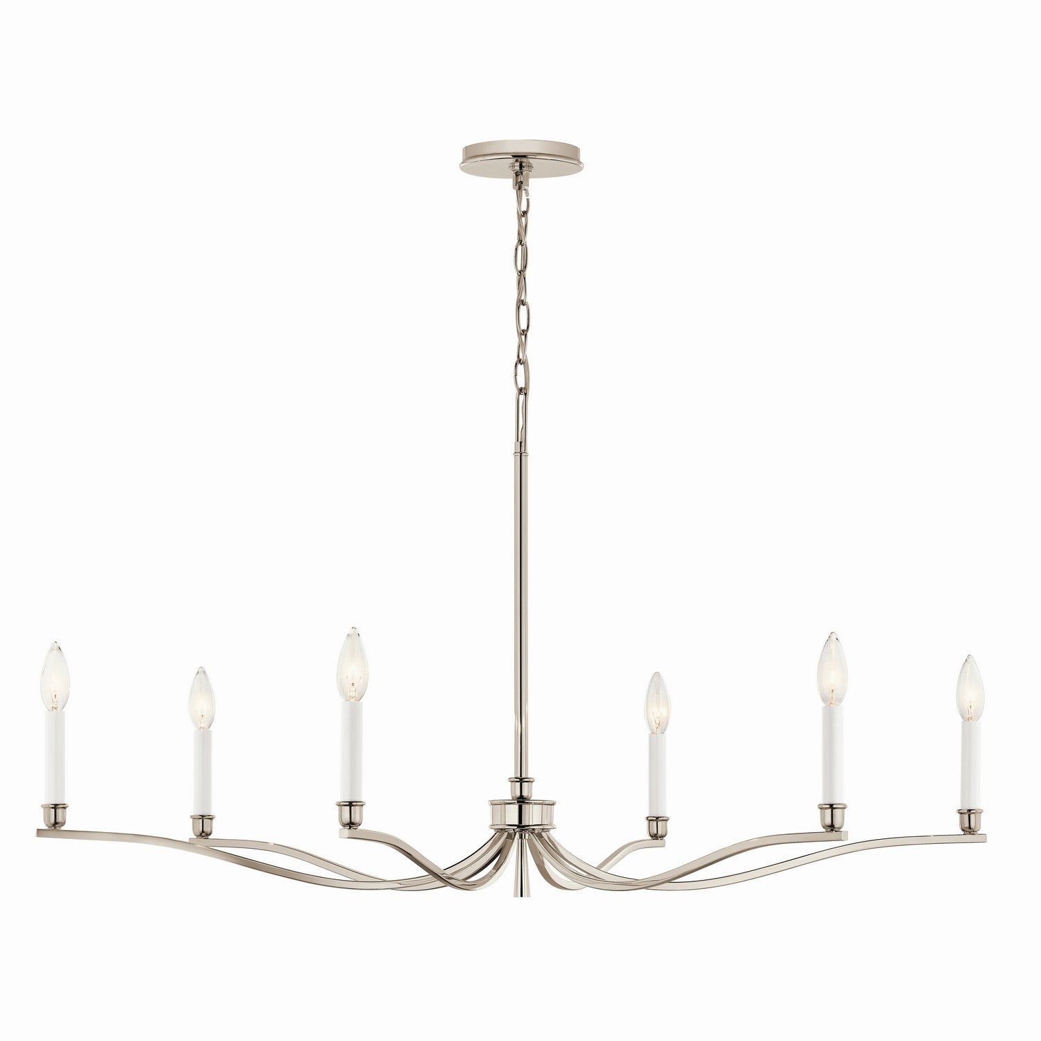 KICHLER 52696PN Malene 42 Inch 6 Light Chandelier In Polished Nickel