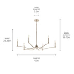 KICHLER 52696PN Malene 42 Inch 6 Light Chandelier In Polished Nickel