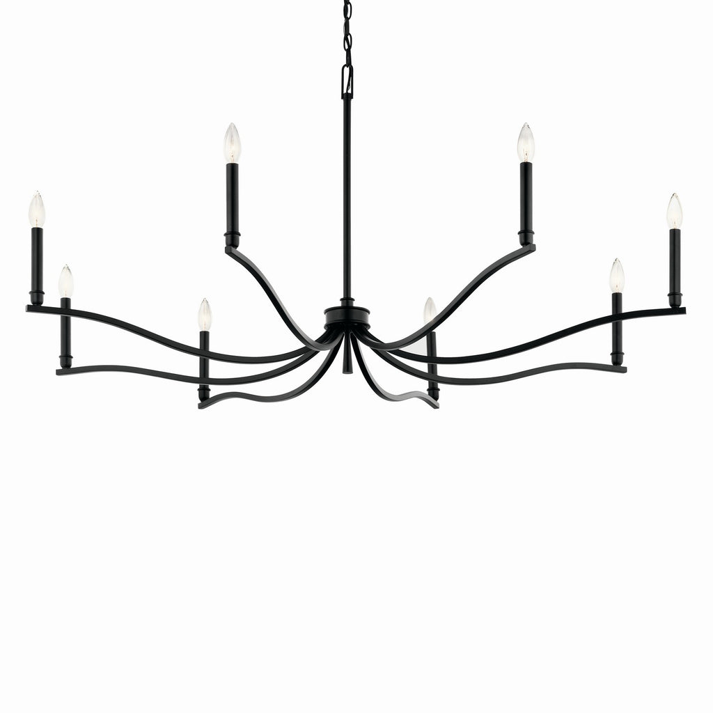 KICHLER 52697BK Malene 52 Inch 8 Light Chandelier In Black