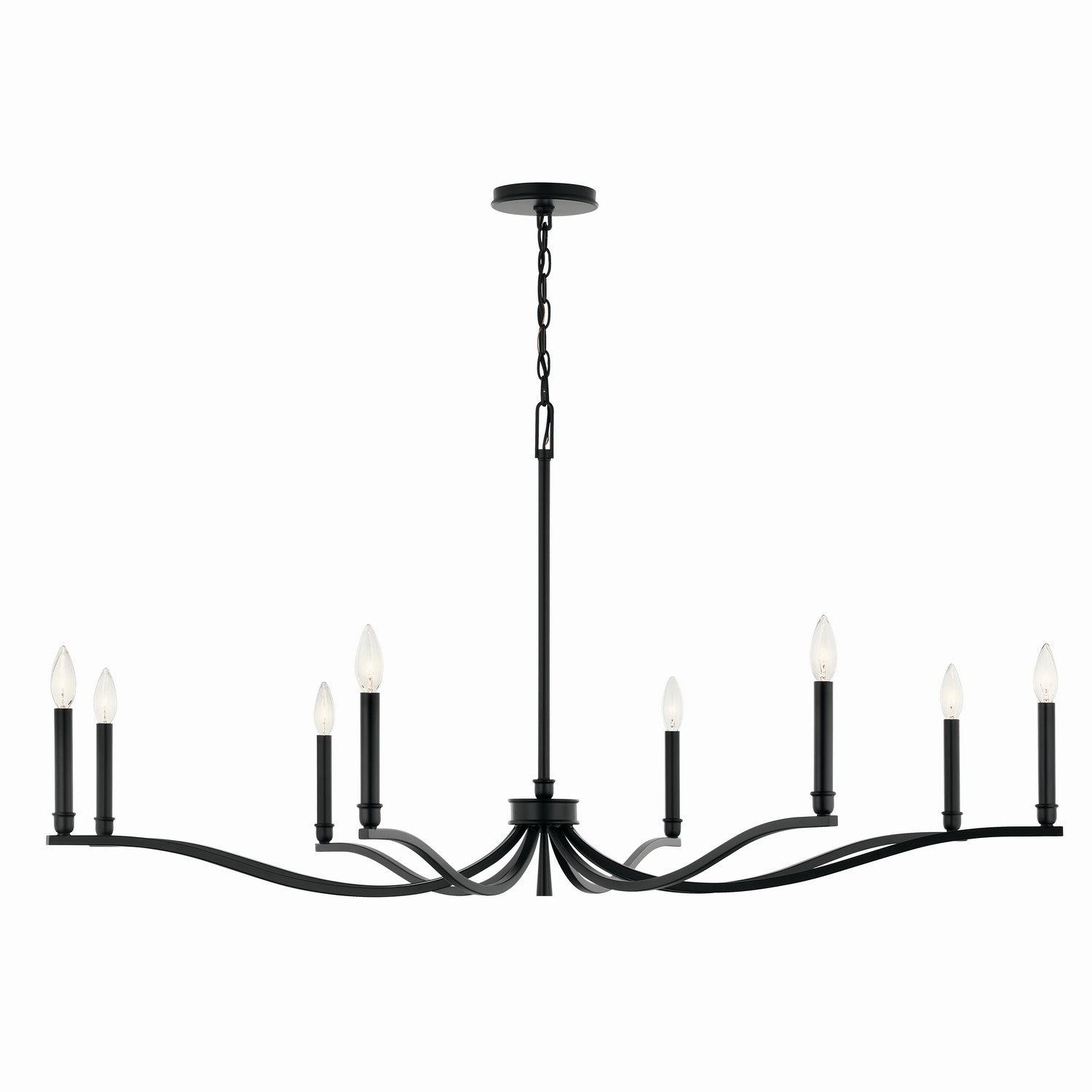 KICHLER 52697BK Malene 52 Inch 8 Light Chandelier In Black
