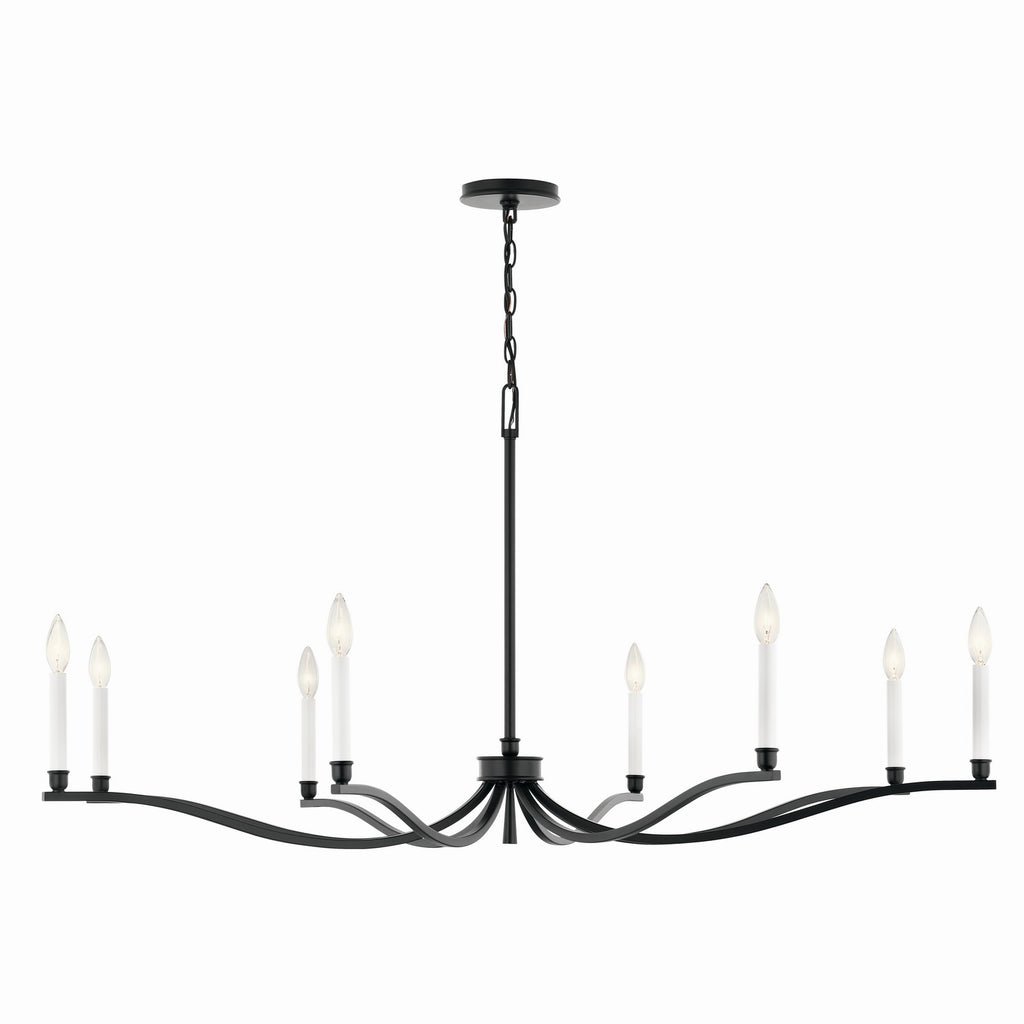 KICHLER 52697BK Malene 52 Inch 8 Light Chandelier In Black