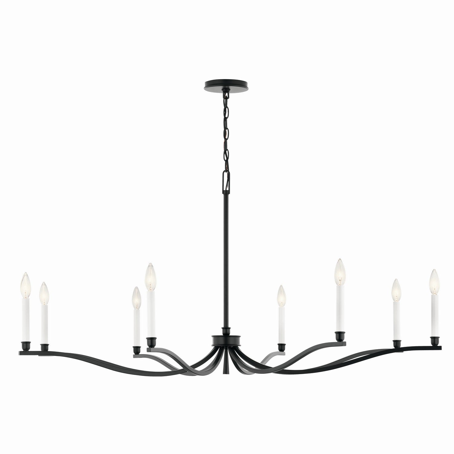 KICHLER 52697BK Malene 52 Inch 8 Light Chandelier In Black