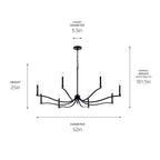 KICHLER 52697BK Malene 52 Inch 8 Light Chandelier In Black