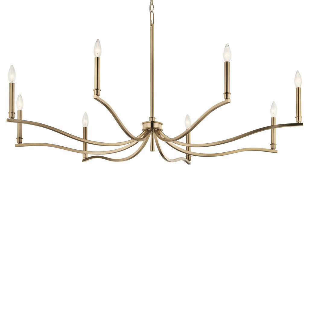 KICHLER 52697CPZ Malene 52 Inch 8 Light Chandelier In Champagne Bronze