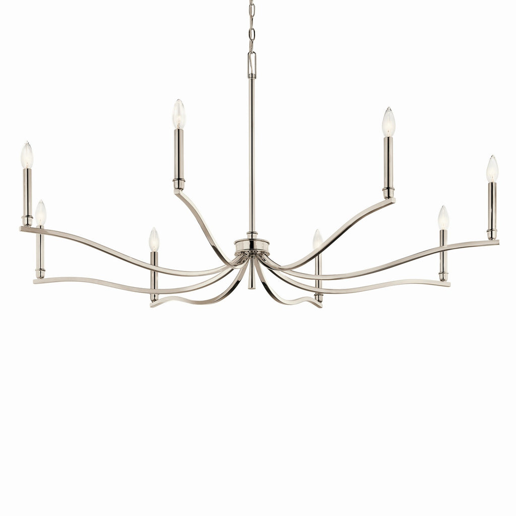 KICHLER 52697PN Malene 52 Inch 8 Light Chandelier In Polished Nickel