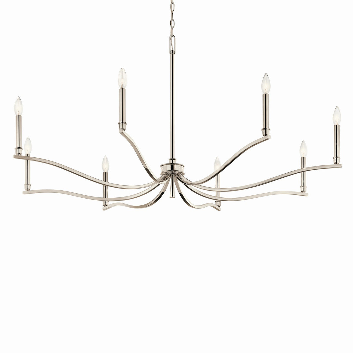 KICHLER 52697PN Malene 52 Inch 8 Light Chandelier In Polished Nickel