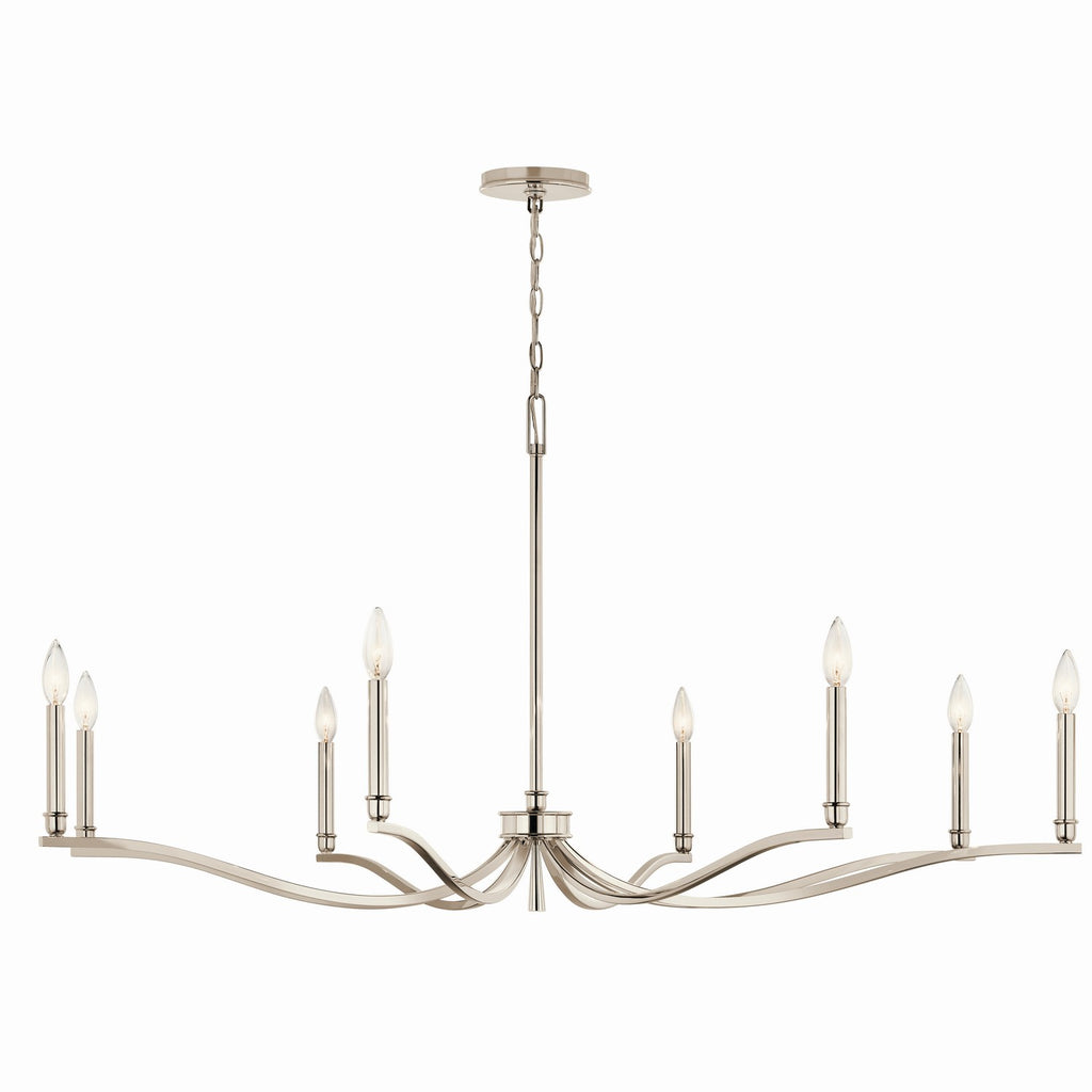 KICHLER 52697PN Malene 52 Inch 8 Light Chandelier In Polished Nickel