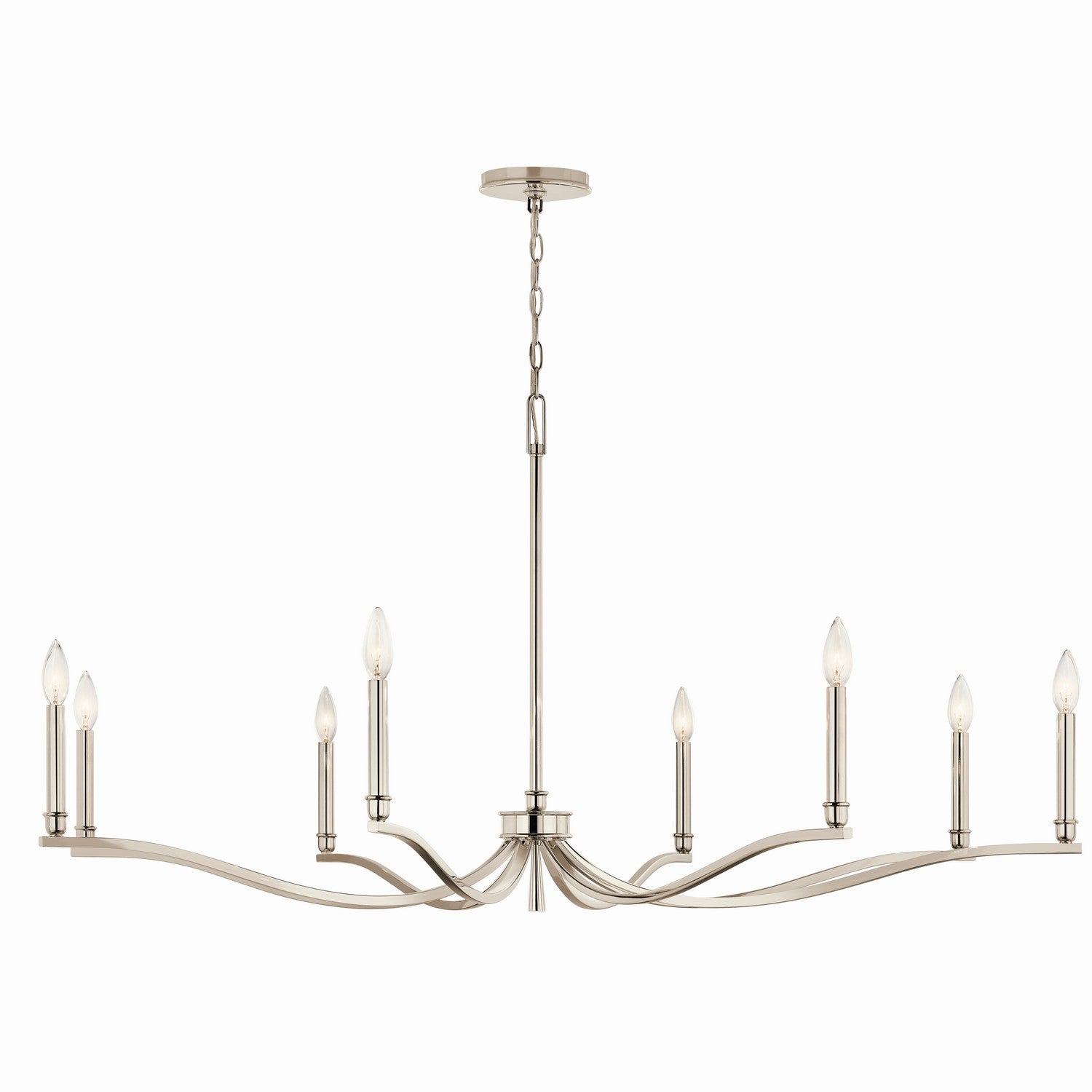 KICHLER 52697PN Malene 52 Inch 8 Light Chandelier In Polished Nickel
