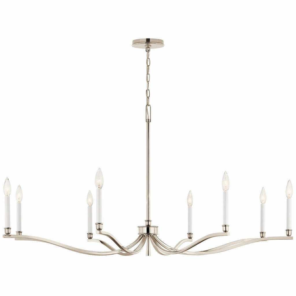 KICHLER 52697PN Malene 52 Inch 8 Light Chandelier In Polished Nickel