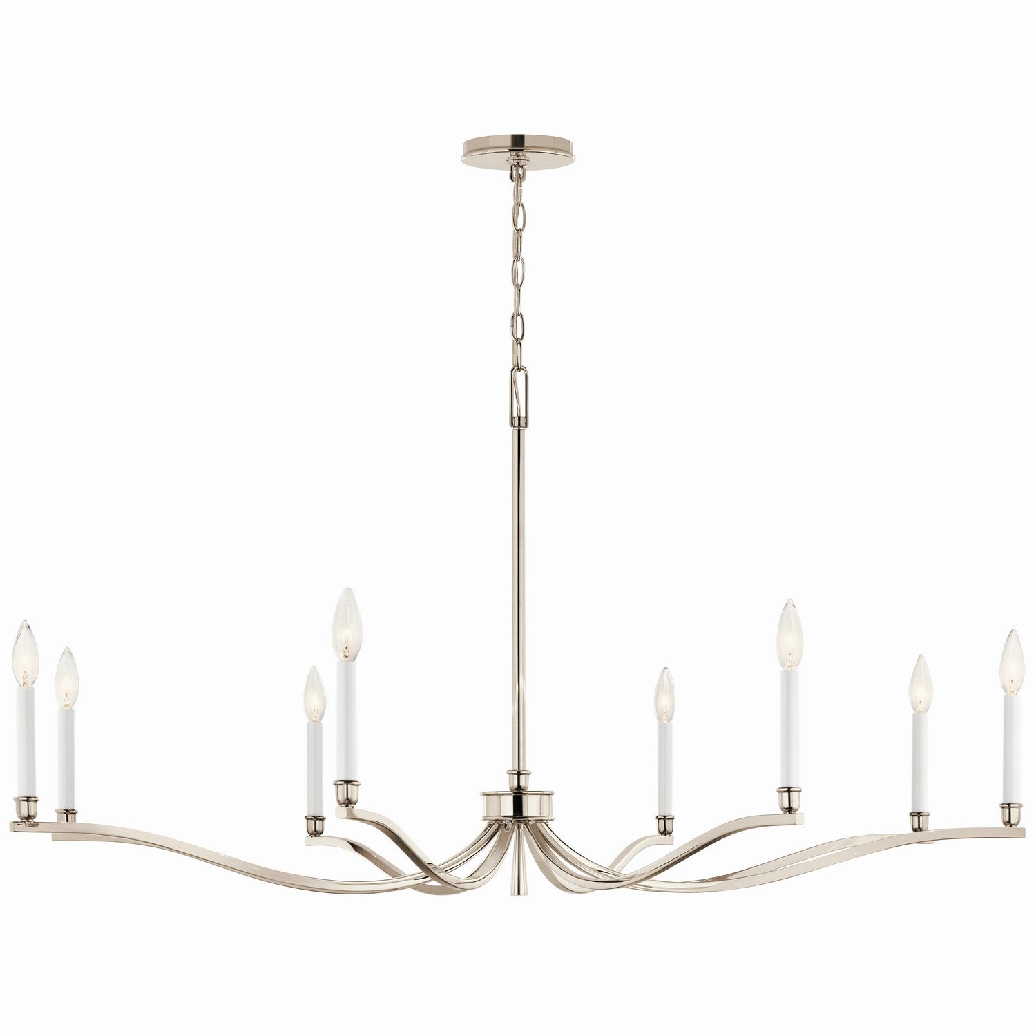 KICHLER 52697PN Malene 52 Inch 8 Light Chandelier In Polished Nickel