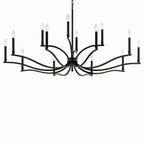 KICHLER 52698BK Malene 52.75 Inch 14 Light 2-Tier Chandelier In Black