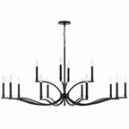 KICHLER 52698BK Malene 52.75 Inch 14 Light 2-Tier Chandelier In Black