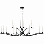 KICHLER 52698BK Malene 52.75 Inch 14 Light 2-Tier Chandelier In Black