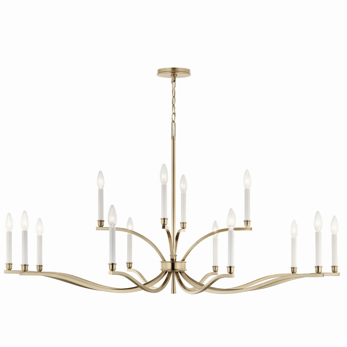 KICHLER 52698CPZ Malene 52.75 Inch 14 Light 2-Tier Chandelier In Champagne Bronze